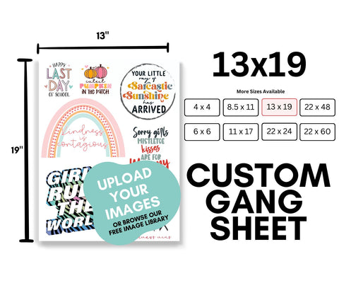 Custom Iron On / DTF Transfer Gang Sheet Builder Physical So Fontsy T-Shirt Iron-On Transfer Shop 13 x 19