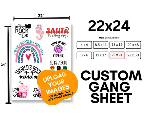 Gang Sheet Builder: 22x24 Physical So Fontsy T-Shirt Iron-On Transfer Shop